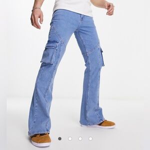 Cargo Flare Jeans Light Wash NWT